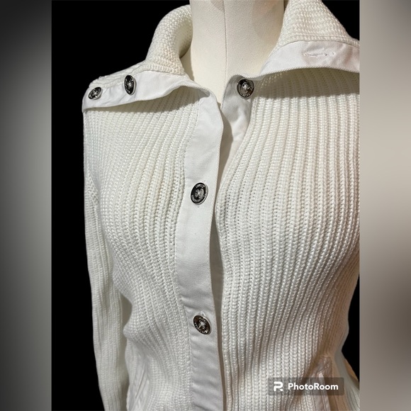 Lauren Ralph Lauren Cable Knit cardigan Sweater with pockets - Picture 3 of 10